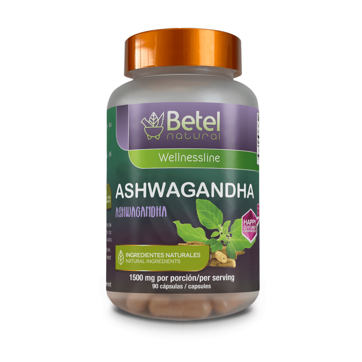Premium Ashwagandha Capsules by Betel Natural - Relax Your Day Away - 90 Caps