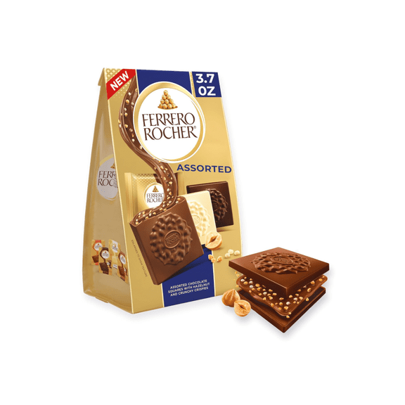 Premium Assorted Chocolate Squares, Valentine's Day Chocolate Gifts, 10 Pieces, 3.7 oz