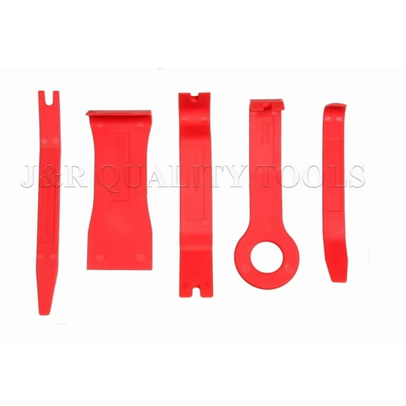 Premium Auto Trim Removal Tool Kit - 5 Piece Pry Bar Set , Fastener Remover