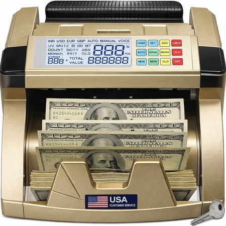 Premium Automatic Cash Bill Counter Machine with Counterfeit Detection & Dual TFT Display