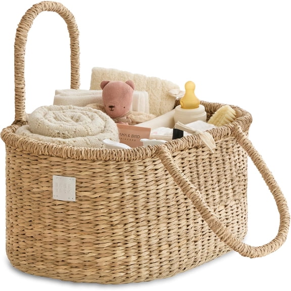 Premium Baby Diaper Caddy Organizer Basket with Cotton Divider