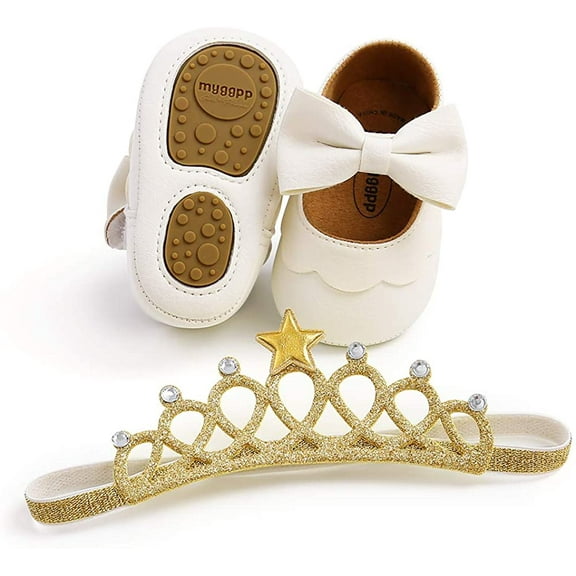 Premium Baby Girl Shoes, Infant Toddler Walking Shoes, Soft Sole Princess Mary Jane Shoes Prewalkers Wedding Dress Shoes Crib Shoes