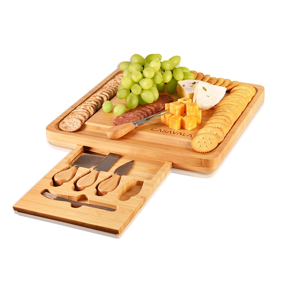 Premium Bamboo Charcuterie & Cheese Board Set