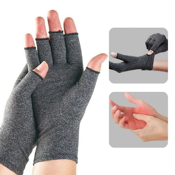 Premium Bamboo Gloves, Compres Gloves for Women Men,Fingerless Design, Breathable Fabric