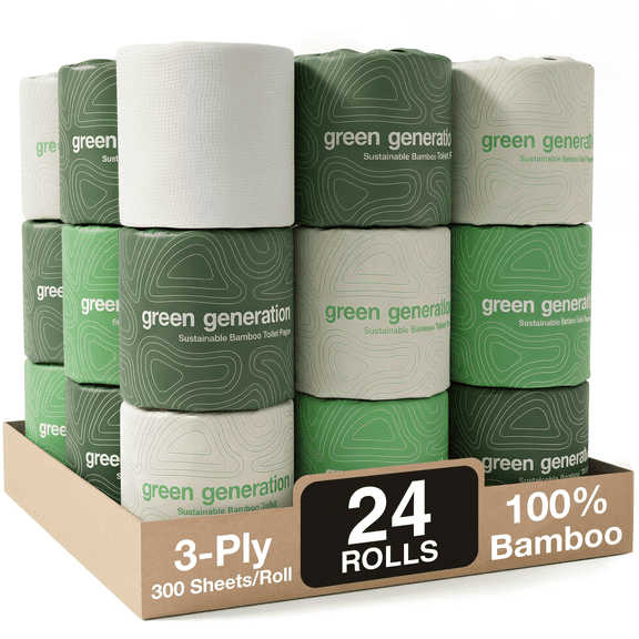 SRIAA Premium 100% Bamboo Tree-Free Toilet Paper, 12 Mega Rolls, 3-Ply ...