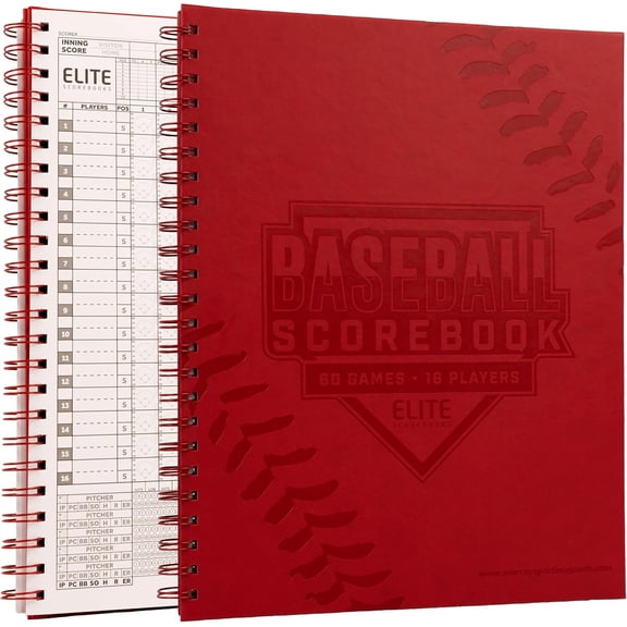 Premium Baseball/Softball Scorebook - 60 Games | Stats Score Keeper Book for Adult & Youth