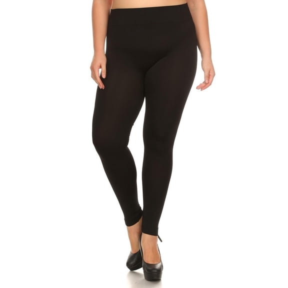 Premium Basic Seamless Leggings - Plus Size - 1XL 2XL 3XL Black 1XL/2XL