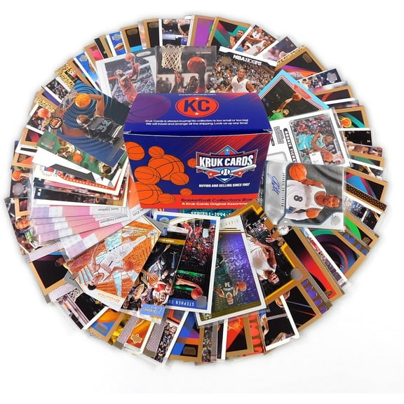 Premium Basketball Card Collection | 100 Assorted Basketball Cards, Hits: Auto, Relic, Numbered, Rookies, Superstars, 2 Vintage Packs | Licensed Sports Cards | Perfect Gift