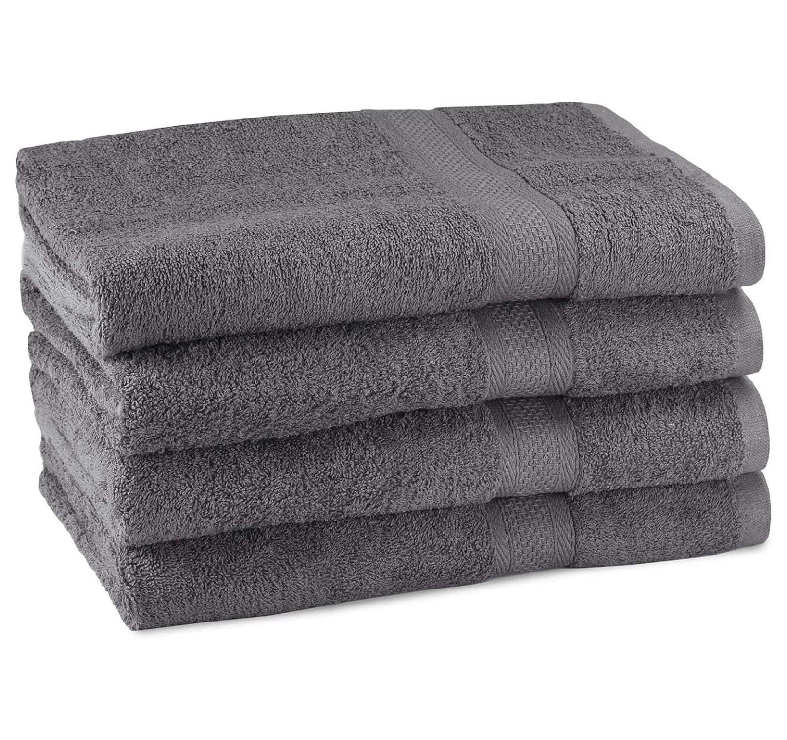Gray 4-Piece 100% Cotton Premium Bath Towel Set