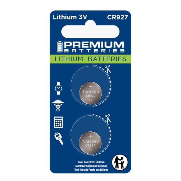 Premium Batteries CR927 3V Child Safe Lithium Coin Cell (2 Count)