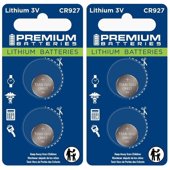 Premium Batteries CR927 3V Child Safe Lithium Coin Cell (4 Count)
