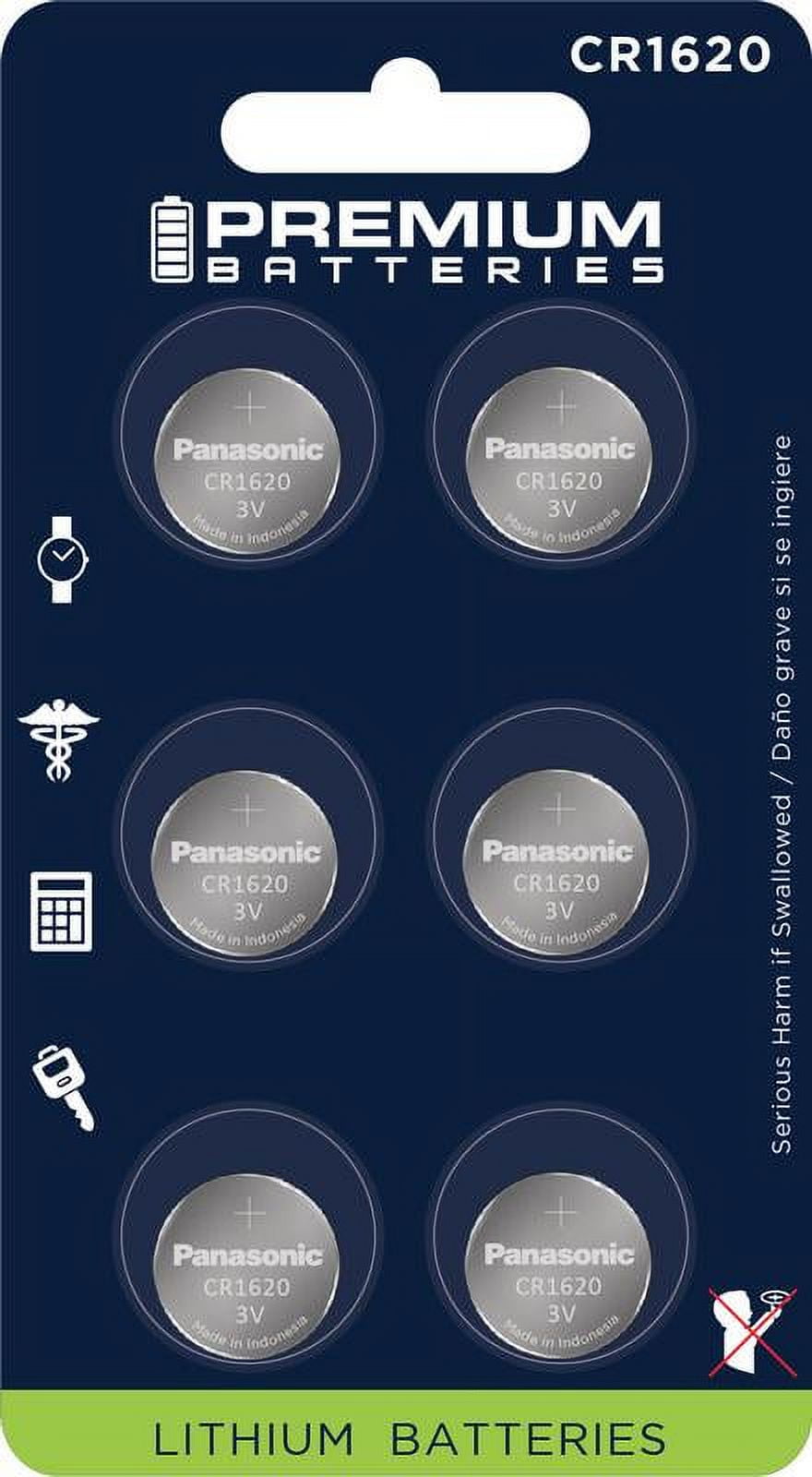 Panasonic PANASONIC-CR1620 75mAh 3V Lithium Primary Coin Cell Battery