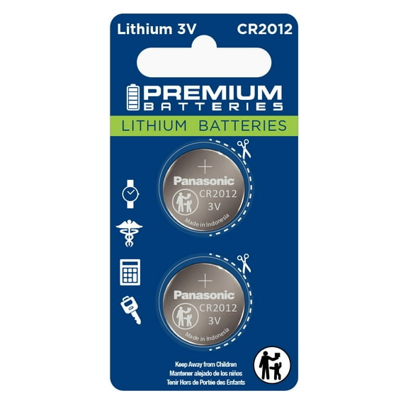 Premium Batteries Panasonic CR2012 3V Child Safe Lithium Coin Cell (2 Count)