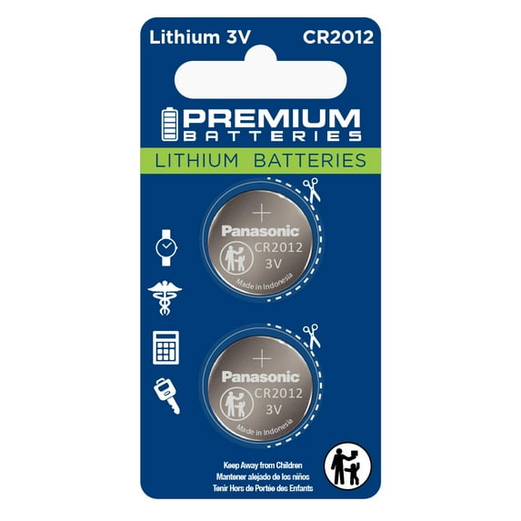 Premium Batteries Panasonic CR2012 3V Child Safe Lithium Coin Cell (2 Count)