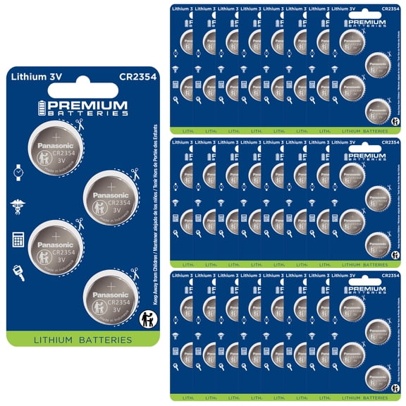 Premium Batteries Panasonic CR2354 3V Child-Safe Lithium Coin Cell (96 Count)