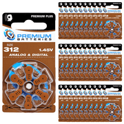 Premium Batteries Premium Plus Size 312 ZA312 1.45V Zinc Air Hearing Aid Batteries (180 Pack)