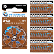 Premium Batteries Premium Plus Size 312 PR41  1.45V Zinc Air Hearing Aid Batteries (240 Pack)