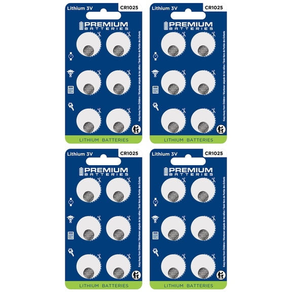 Premium Batteries Renata CR1025 3V Child Safe Lithium Coin Cell (24 Count)