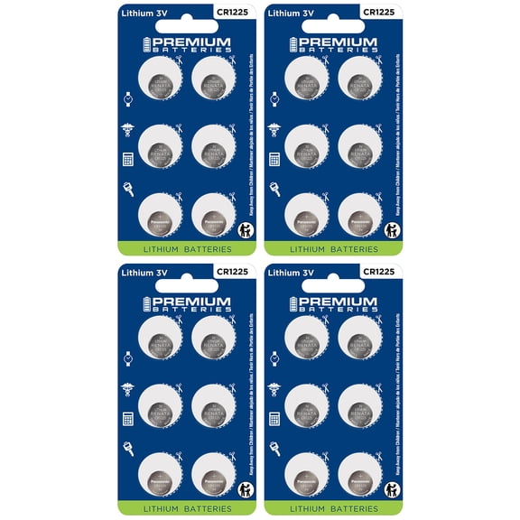 Premium Batteries Renata CR1225 3V Child Safe Lithium Coin Cell (24 Count)