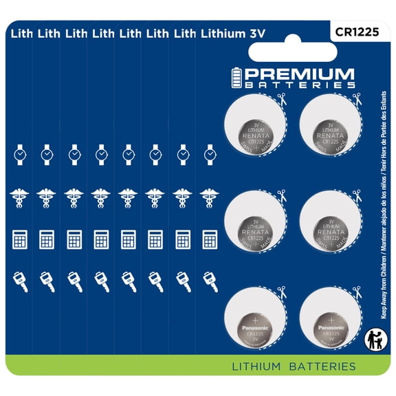 Premium Batteries Renata CR1225 3V Child Safe Lithium Coin Cell (48 Count)