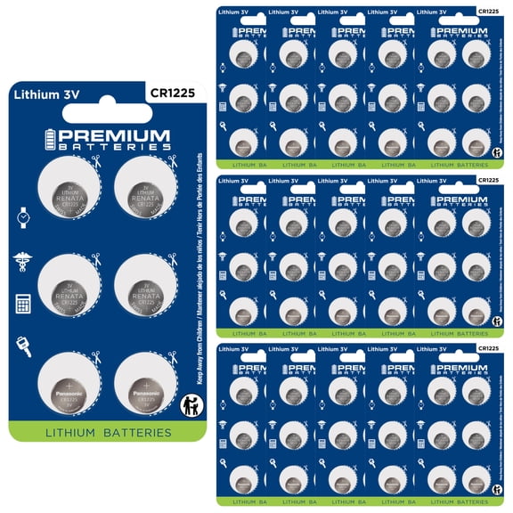 Premium Batteries Renata CR1225 3V Child Safe Lithium Coin Cell (96 Count)
