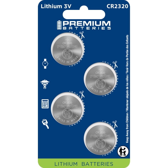 Premium Batteries Renata CR2320 3V Child Safe Lithium Coin Cell (4 Count)