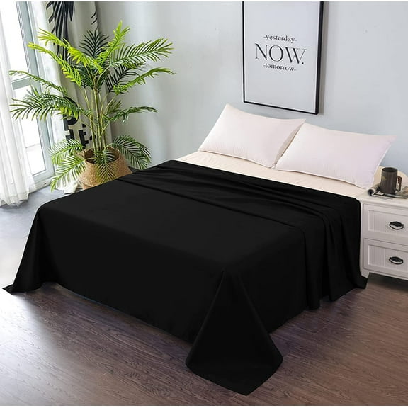 Premium Bed Flat Sheet - Breathable and Soft - Top Sheet Only - Easy Care & Easy Clean