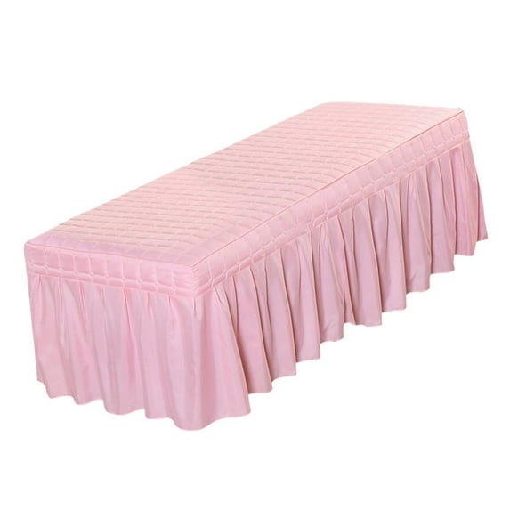 Premium Bed Valance Sheet Massage Table Skirt with Breath Hole Make Your Salon And Professional - Pink-185x70cm as described