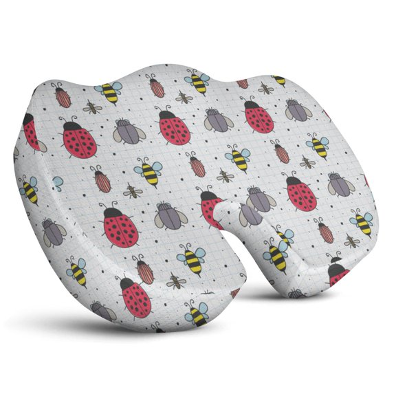 Premium Bee Pattern Memory Foam Seat Cushion Ergonomic Chair Pad for Office Chair, Car, Airplane & Bleachers Sciatica, Tailbone Hip & Back Pain Relief - Chair Cushion for Long Office Workers.