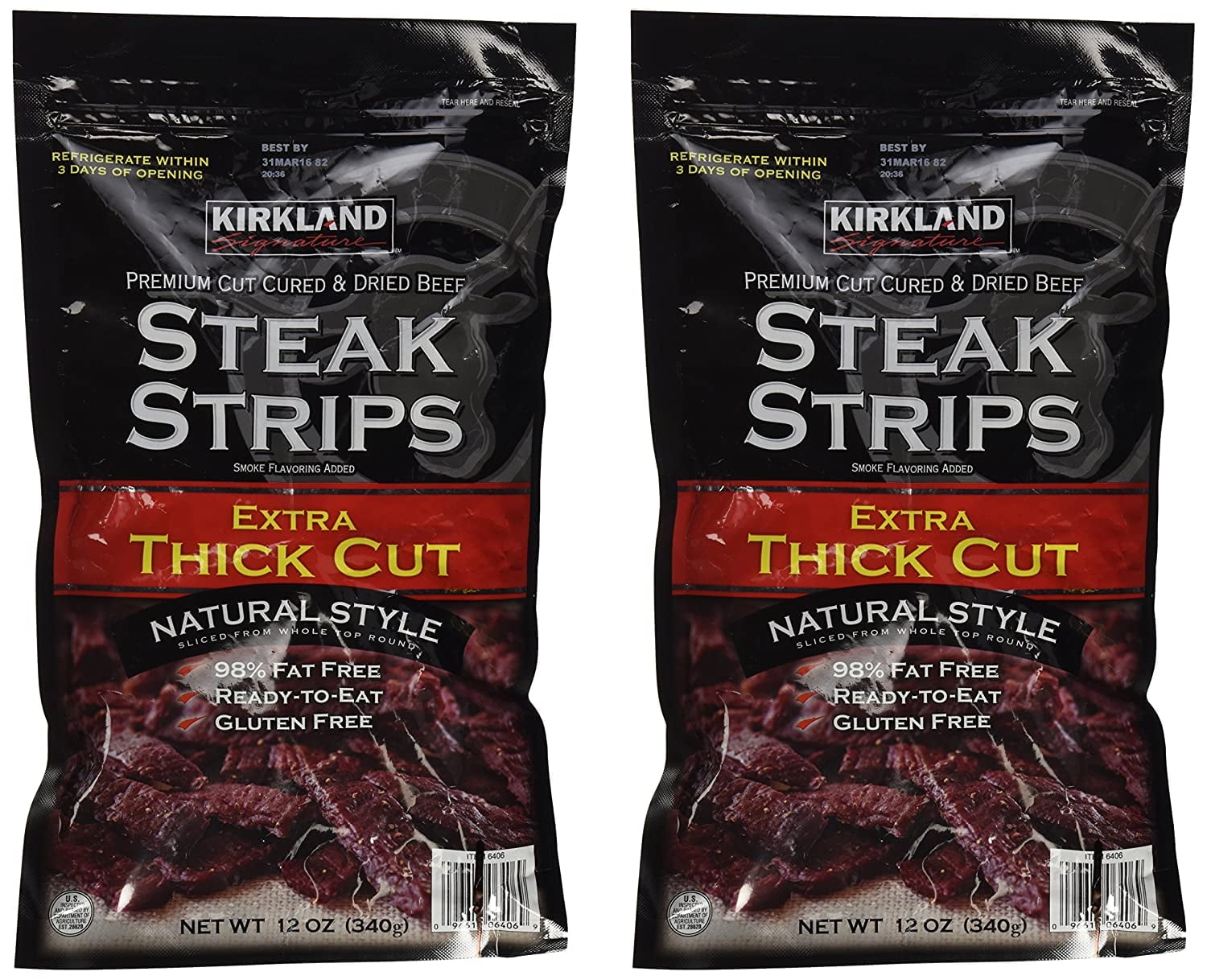Premium Beef Steak Strips Jerky 12 Oz 2 Pack