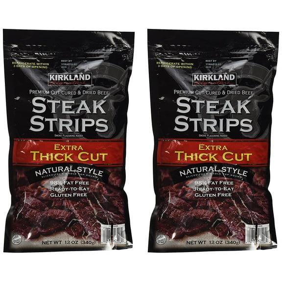 Premium Beef Steak Strips Jerky 12 Oz 2 Pack