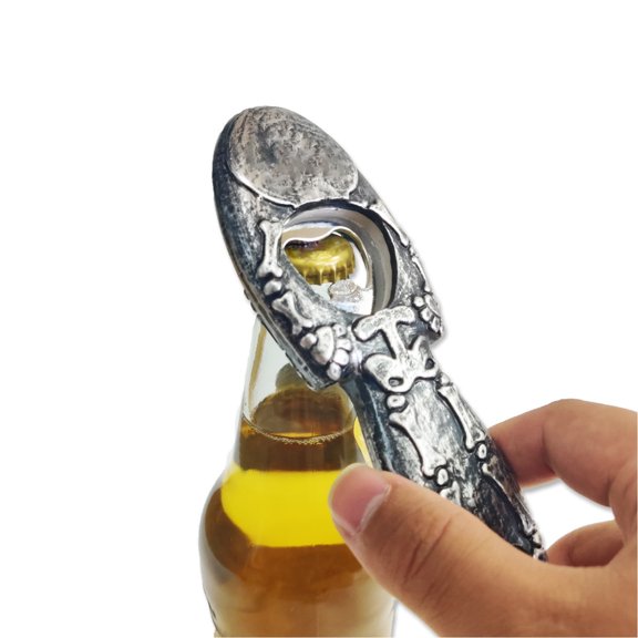 Premium Beer Bottle Opener 6 Inch Gothic Skeleton Design Spooky Halloween Decor Wall Mountable Bar Tool for Home Kitchen Party 1 Pack