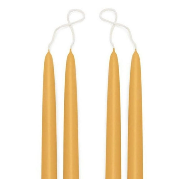 Premium Beeswax Blended Taper Candles - Two Pair Bundle - 15 Inches