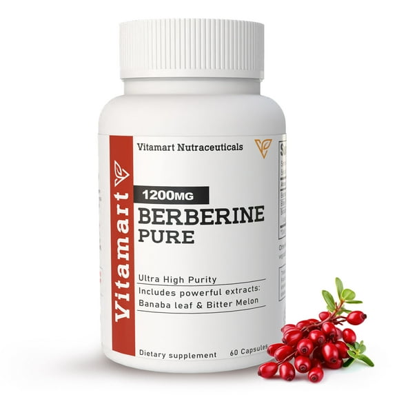 Premium Berberine HCL 1200 mg with Bitter Melon & Banaba Leaf Extracts - 60 Capsules: High-Absorption Berberine Supplement for Defenses, Digestion, & Metabolism