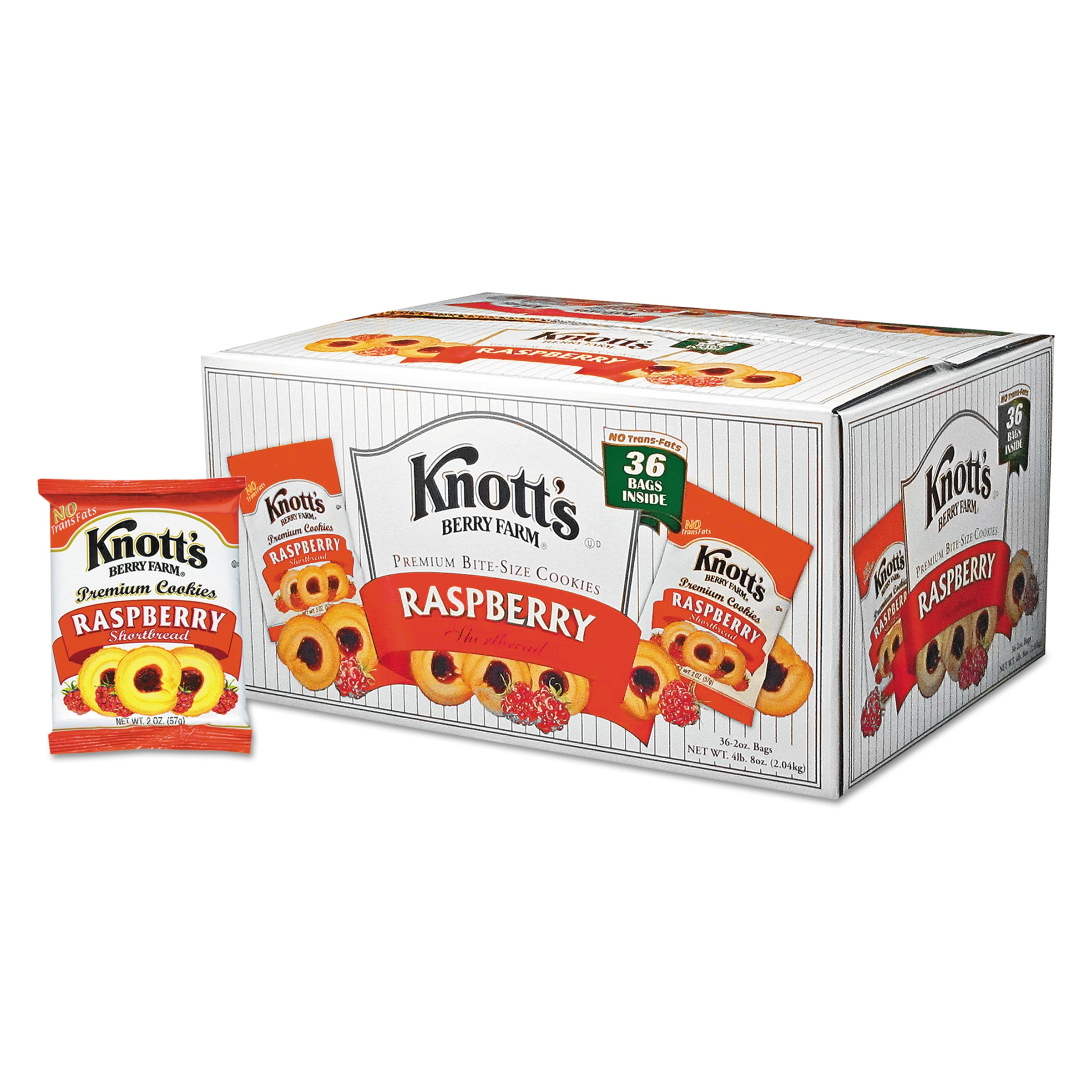 Premium Berry Jam Shortbread Cookies, Raspberry, 2 Oz Pack, 36/carton | Bundle of 5 Cartons