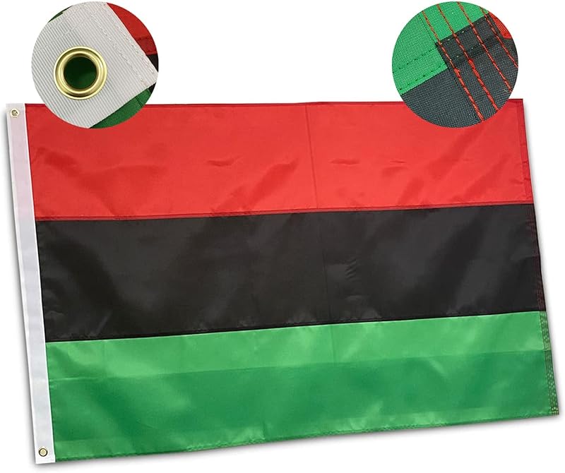 Premium Afro-Flagge 90x150 Cm – Outdoor, Oxford-Nylon, Vierfach Genäht, UV-beständig