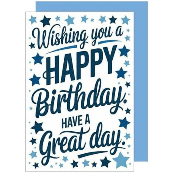 Premium Birthday Card with Envelope, Greeting Card, Birthday Card, Happy Birthday, Husband, Wife, Boyfriend, Girlfriend, Stars (G3789 SW025)$$Office