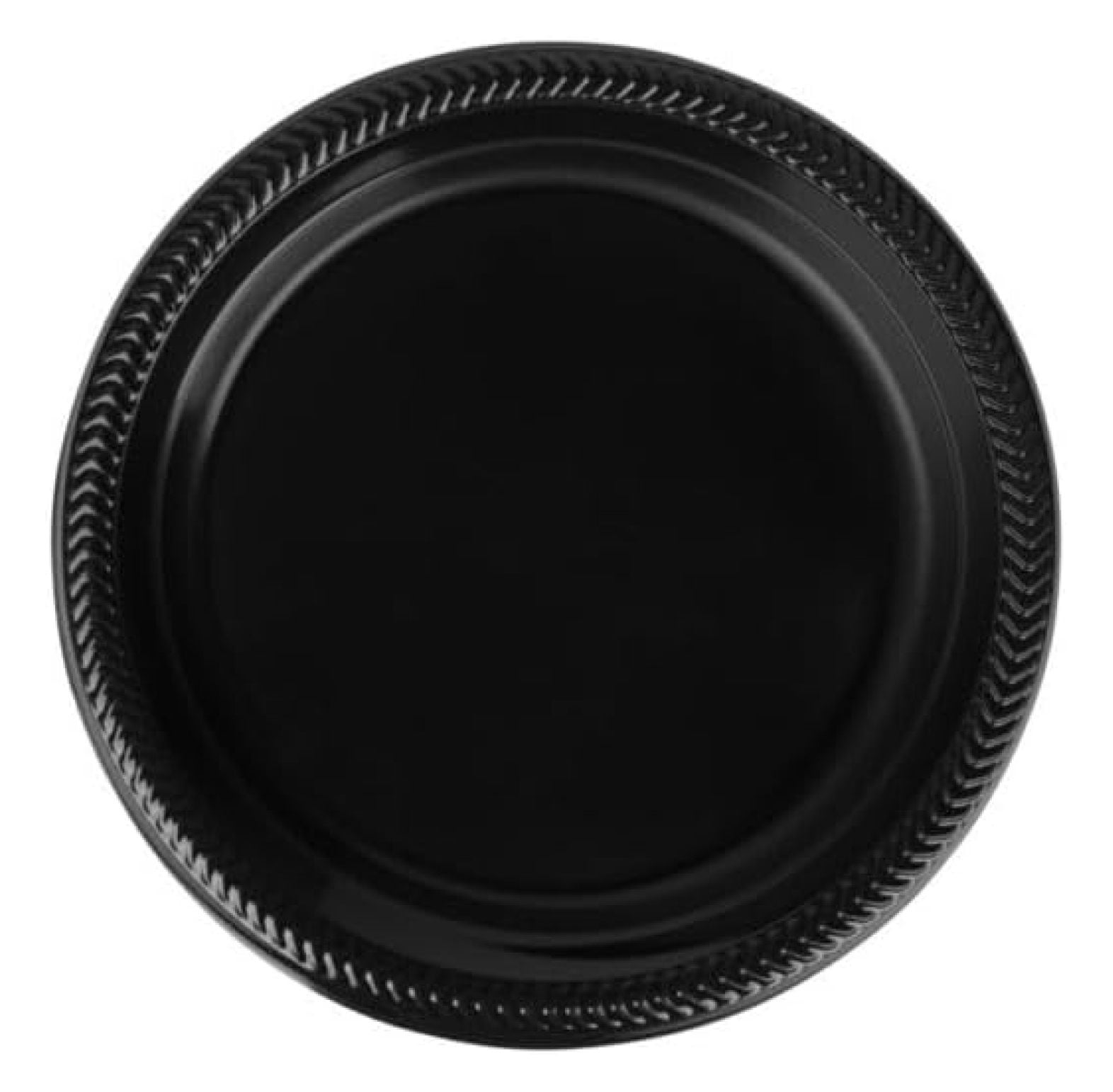 Premium Black 9Inch Plastic Plates Pack of 400 Disposable Dinner