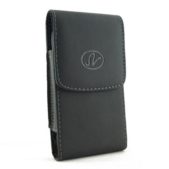 Premium Black Leather Case Cover Protective Pouch Belt Holster Clip O3B for iPhone 8