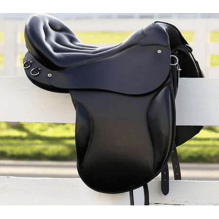 Premium Black Leather English Saddle – Deep Seat, Comfort Fit Design, Durable Craftsmanship for Training & Riding