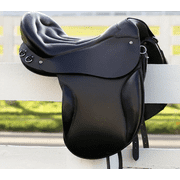 Premium Black Leather English Saddle   Deep Seat, Comfort Fit Design, Durable Craftsmanship for Training & Riding