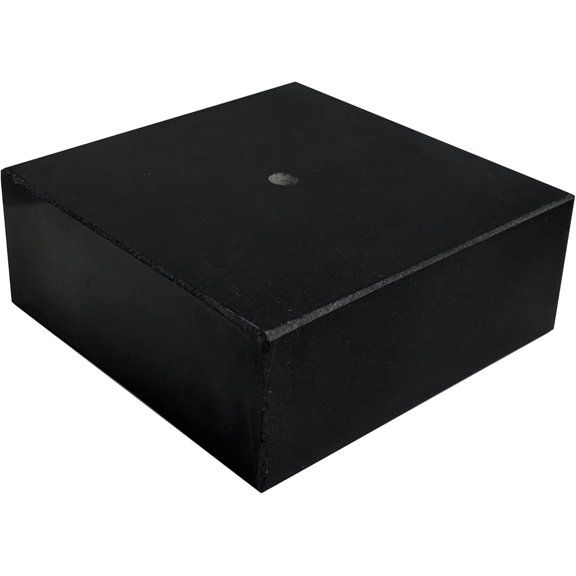Premium Black Marble Display Base with Center Mount Hole, Polished Stone Pedestal Stand for Sculpture, Statue, Art, Awards, Lamps & Home Decor, 6x6x2 Inches
