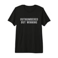 thumbnail image 1 of Premium Black Men's Outnumbered But Winning Dad Life Humor T-Shirt for Casual Comfort, 1 of 5