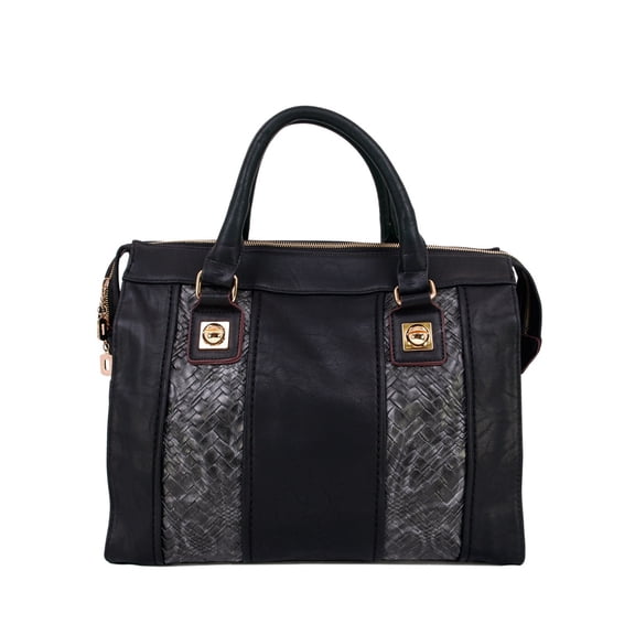 Premium Black Office Style Satchel Top Handle Bag Handbag