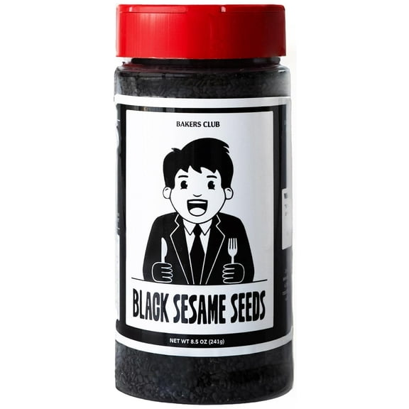 Premium Black Sesame Seeds 8.5oz - for Sushi, Tuna, Stir Fry, Bread, Poke Bowls - Kosher, Gluten Free, Rich in Sesame Oil - Ideal for Toasting, Cooking, Baking Bakers Club