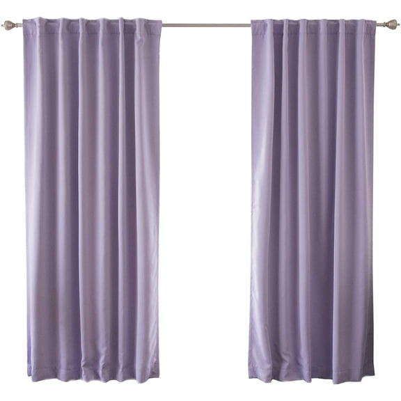 Premium Blackout Curtain Panels - Solid Thermal Insulated Window Treatment Blackout for Bedroom - Back Tab & Rod Pocket Lavender - 52" W x 84" L - (Set of 2 Panels) Lavender 52"W x 84"L (Pack of