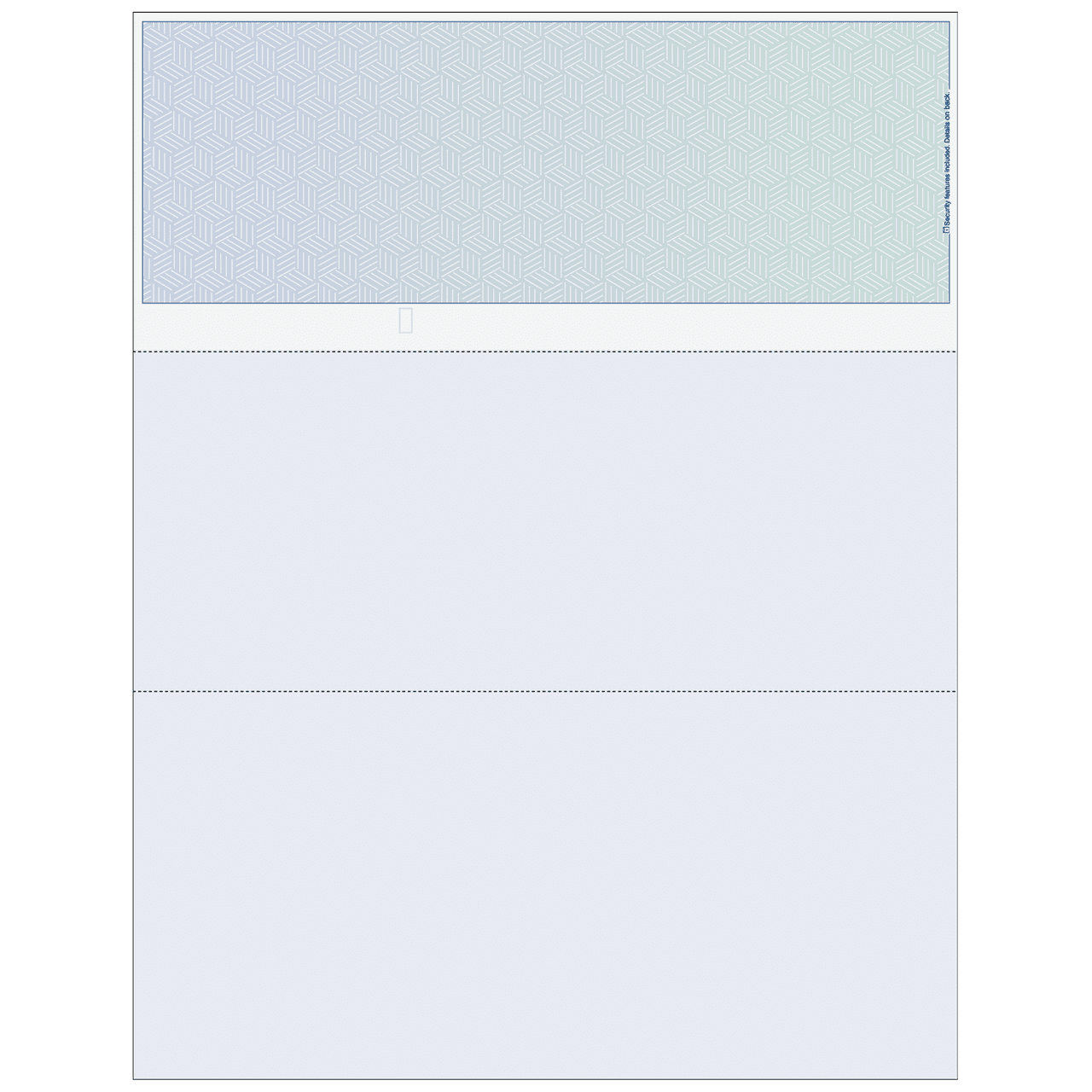 Premium blank top business check blank computer checks with blue green
