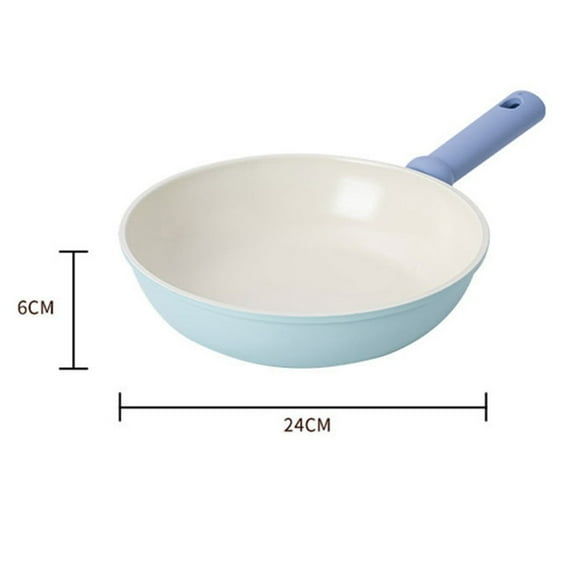 Premium Blue Frying Pan Set 20cm/24cm/26cm Cast Iron Cookware with Non-Stick Coating for Home Kitchen Cooking