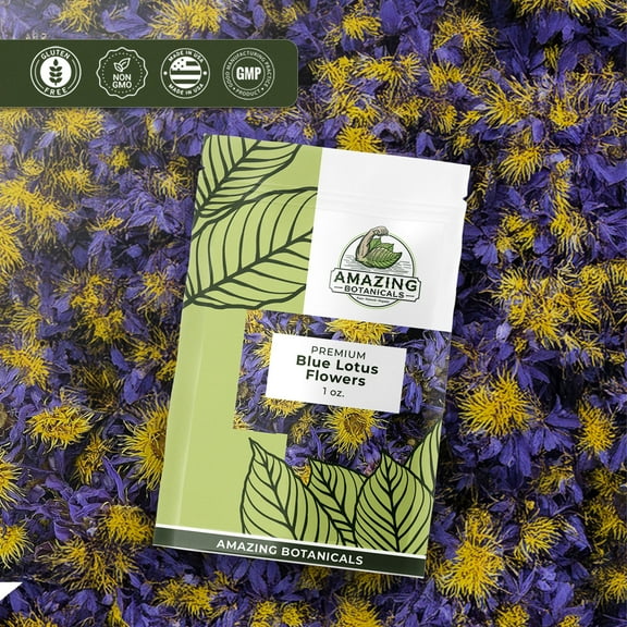 Premium Blue Lotus Whole Flower Petals, Organic Loose Leaf Tea, Natural Dried Edible Flowers Herbal Tea Drink for Relaxation - 30 grams