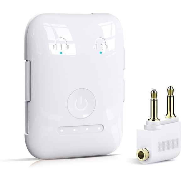 Premium Bluetooth 5.4 Transmitter, Airplane Wireless Adapter, Supports 2 AirPods/Headphones, Bluetooth Transmitter for TV, Airplane, Gym, with aptX Adaptive & Low Latency